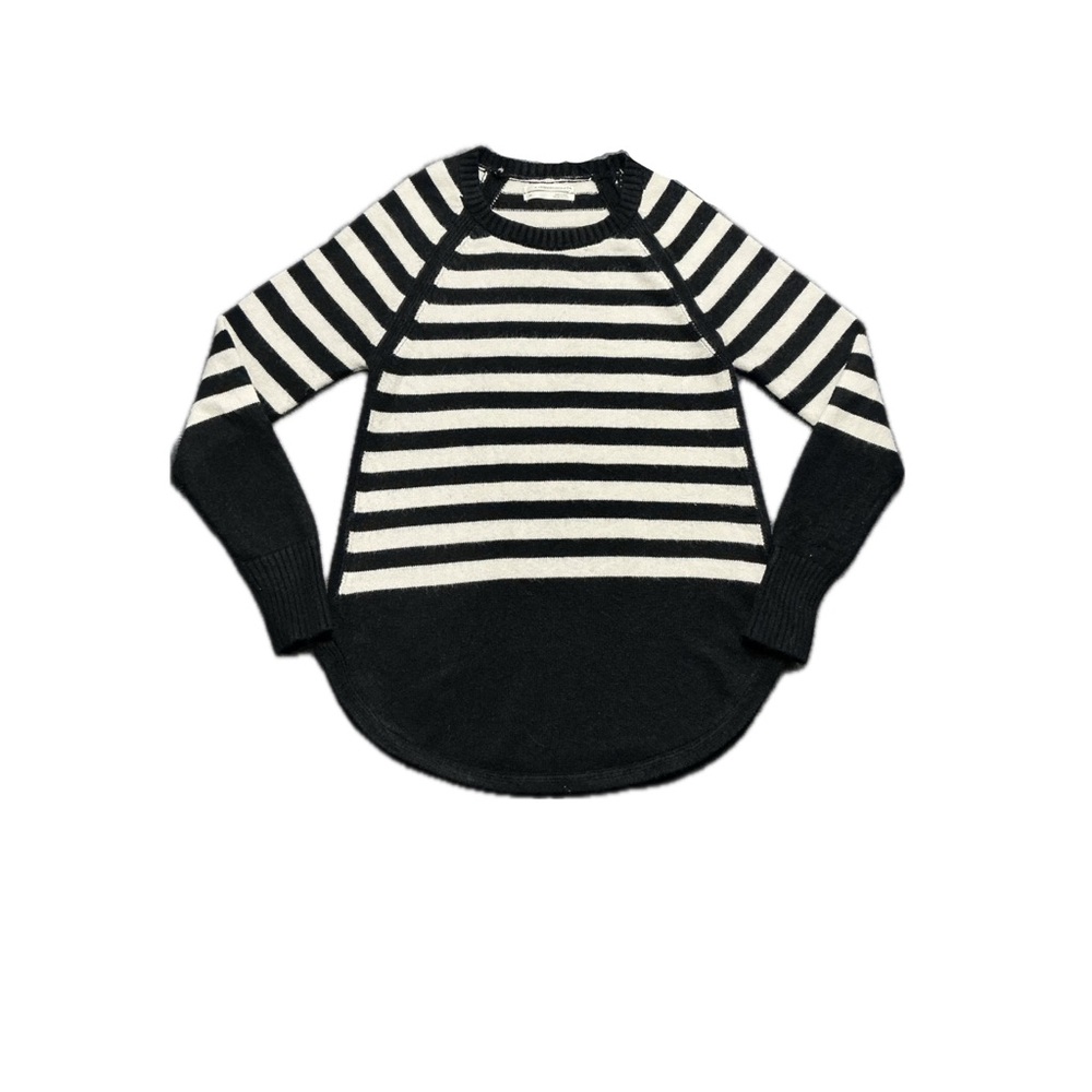 Anthropologie black and white striped knit sweater.